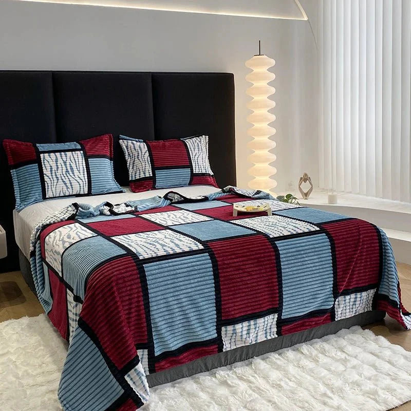 Blød og Varm Plaid i Tidløst Design til Sofa og Seng