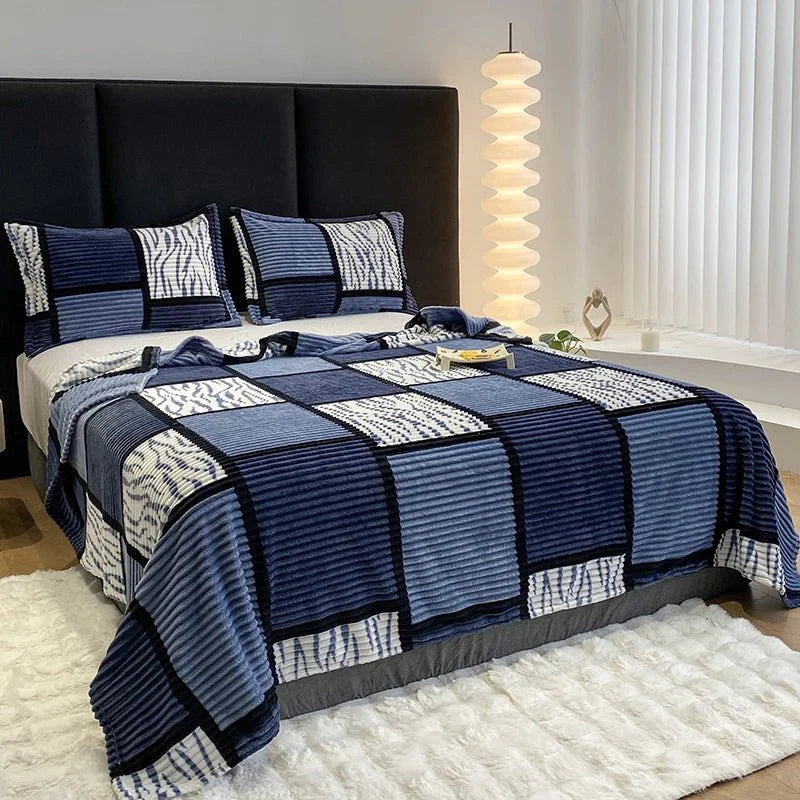 Blød og Varm Plaid i Tidløst Design til Sofa og Seng