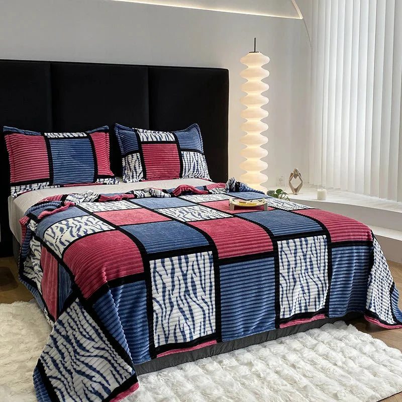 Blød og Varm Plaid i Tidløst Design til Sofa og Seng