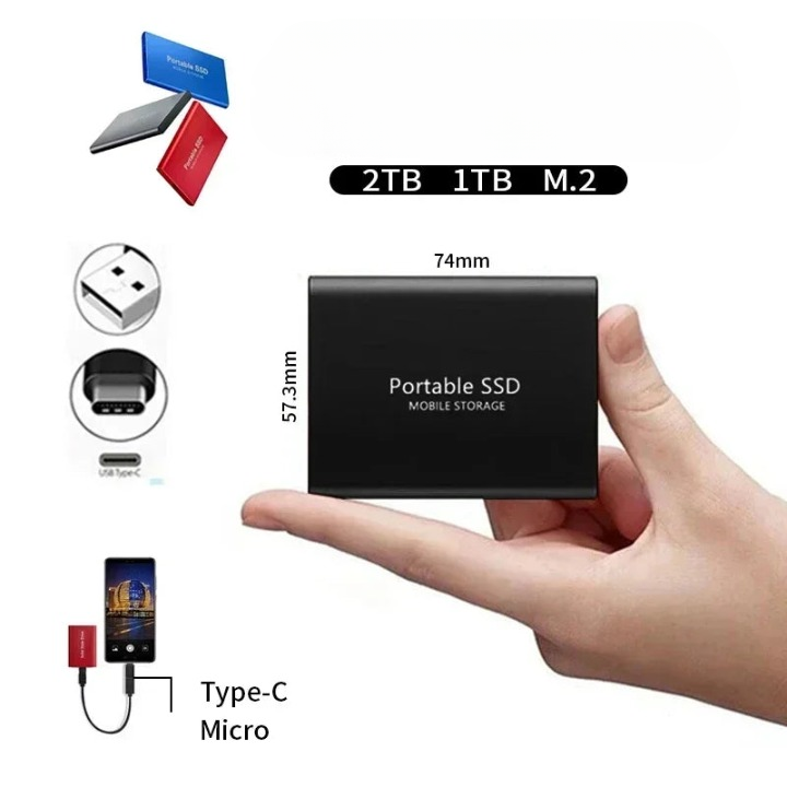 Bärbar Solid State-lagringsenhet, Snabb Extern SSD