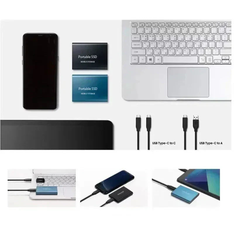 Bärbar SSD, Solid State Drive, USB-C-anslutning