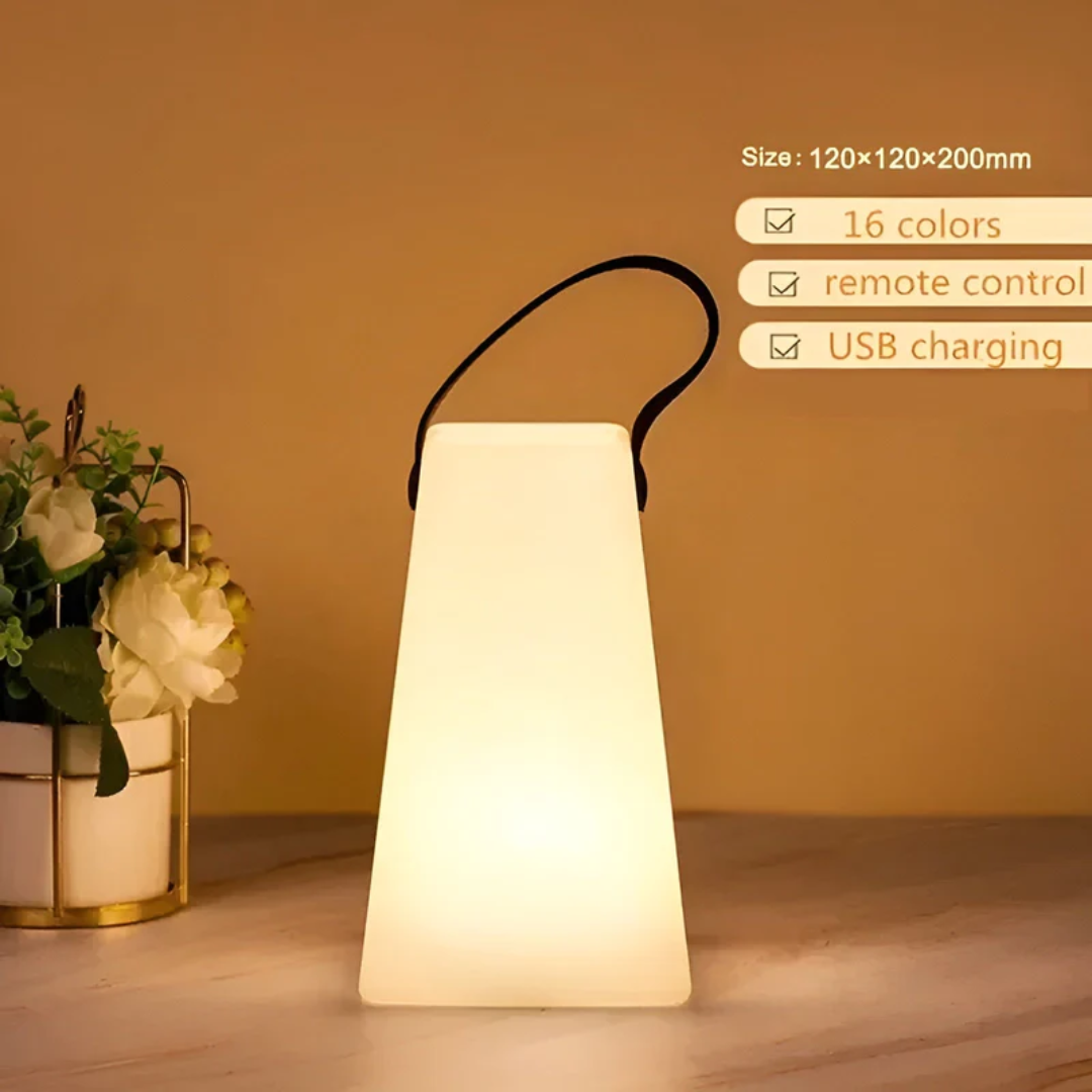 Bärbar LED Bordslampa med Justerbart Ljus och Vattentät Design
