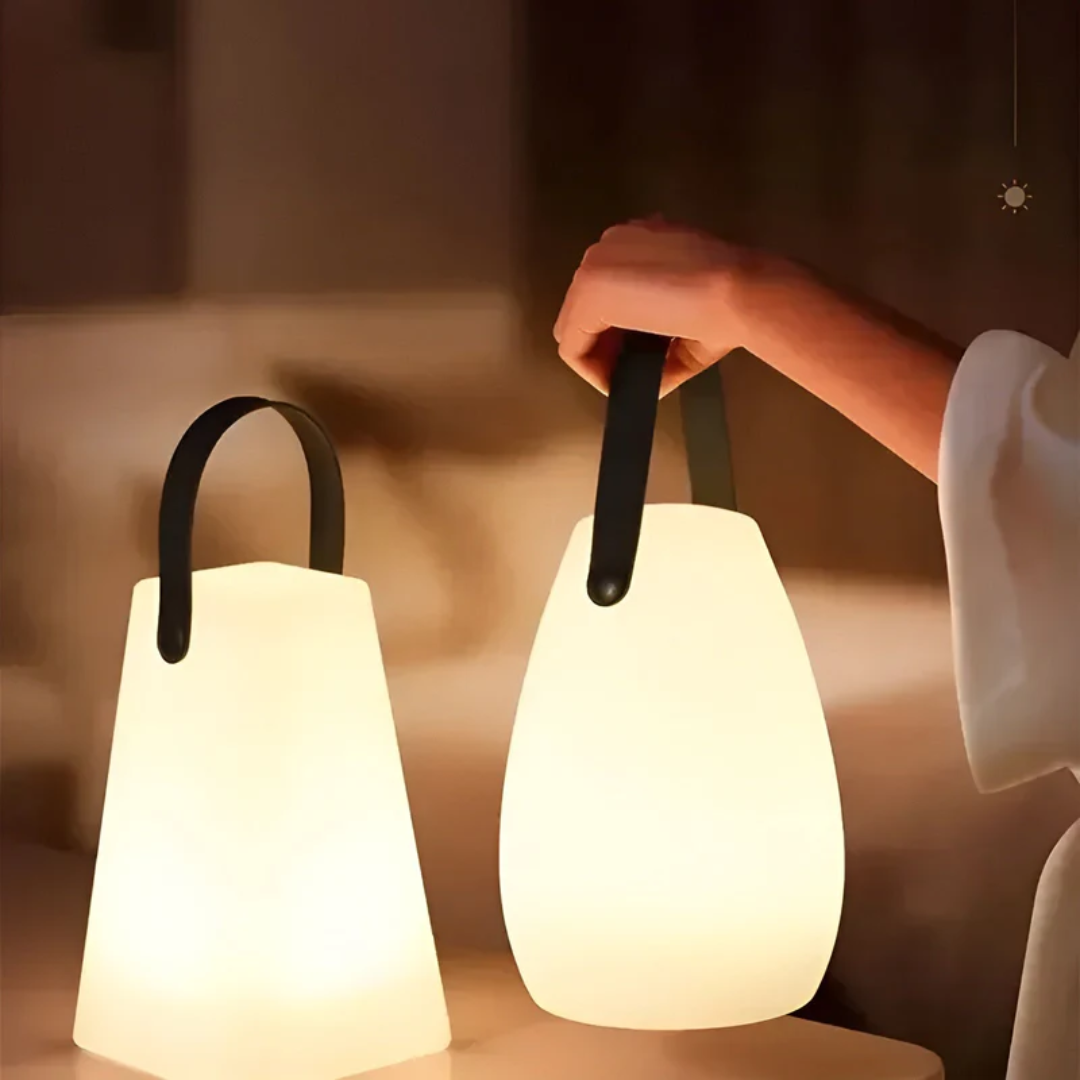 Bärbar LED Bordslampa med Justerbart Ljus och Vattentät Design