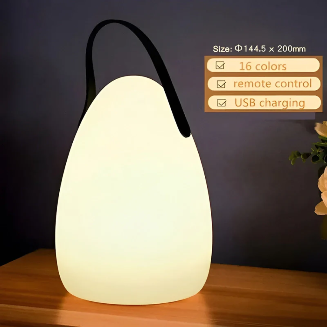 Bärbar LED Bordslampa med Justerbart Ljus och Vattentät Design