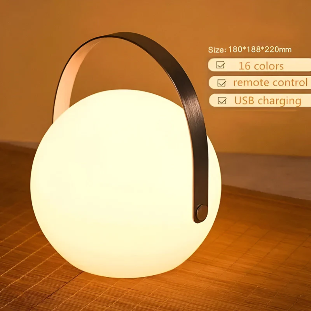 Bärbar LED Bordslampa med Justerbart Ljus och Vattentät Design