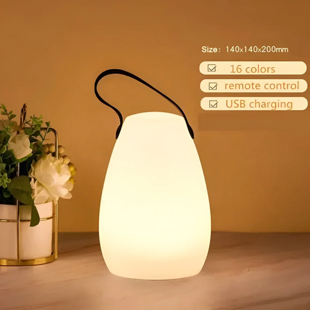 Bärbar LED Bordslampa med Justerbart Ljus och Vattentät Design