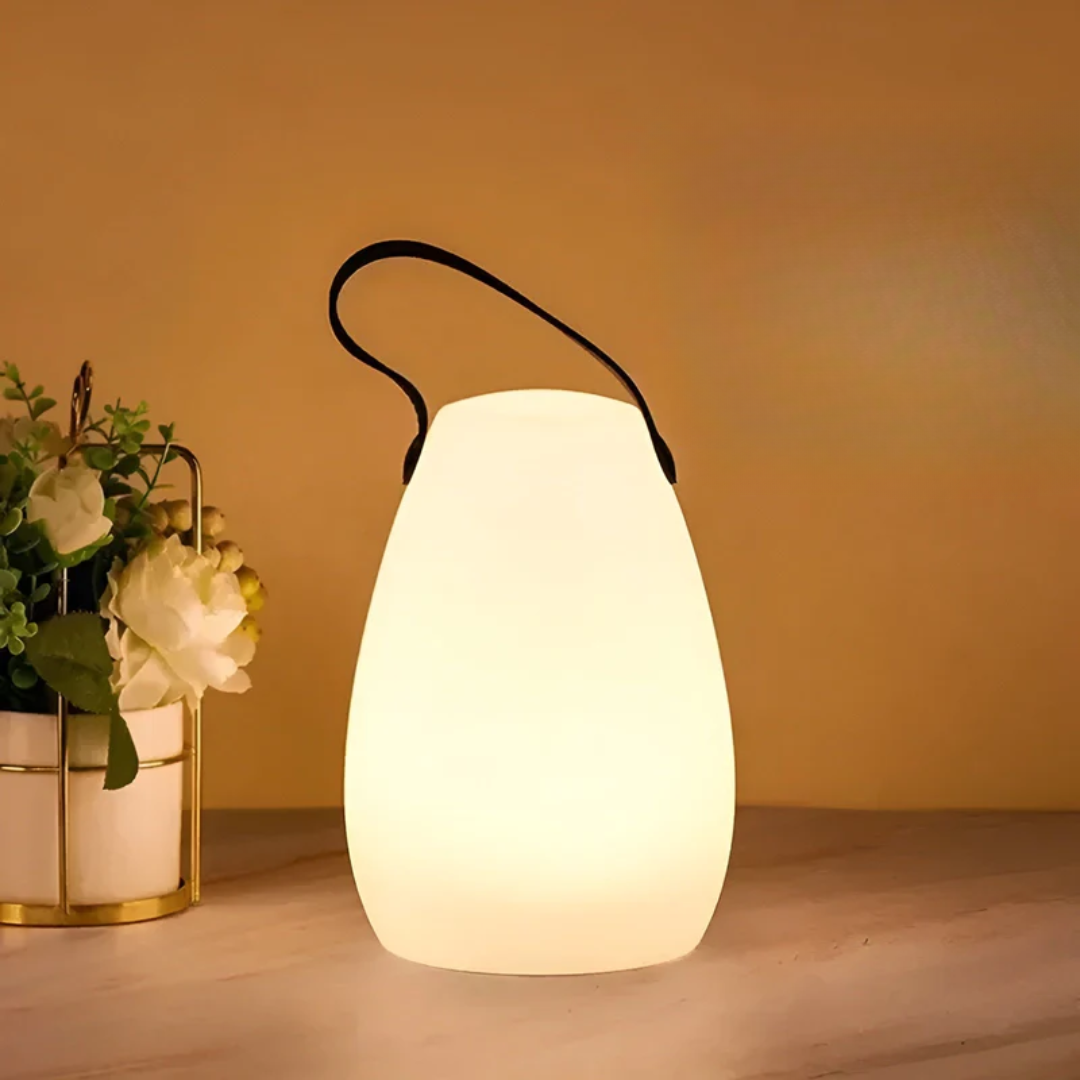Bärbar LED Bordslampa med Justerbart Ljus och Vattentät Design