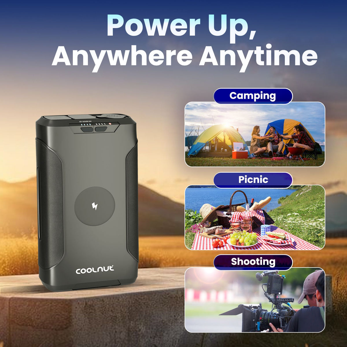 Bærbar strømforsyning – 150 W, 222 Wh kapacitet, 60.000 mAh til camping