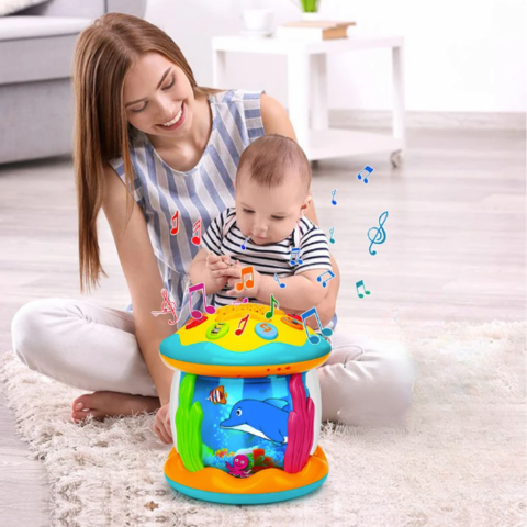 Babytromma med ljus och musik – Sensorisk inlärningsprojektion