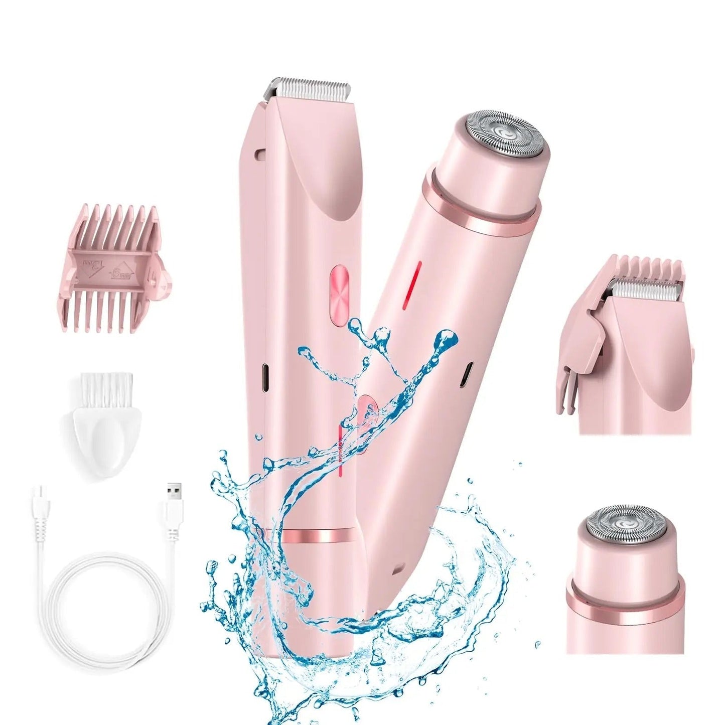 Vandtæt genopladelig bikini-trimmer med elektrisk funktion