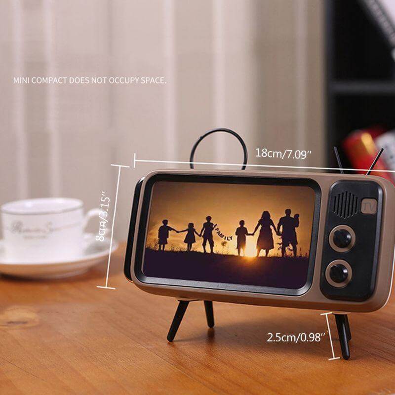 Mini Højttaler Retro TV Telefonholder