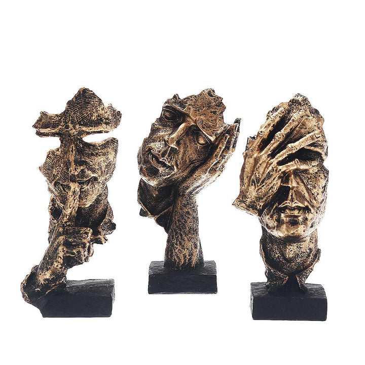 Guldglimt Abstrakt Skulptur – Lysende Elegance