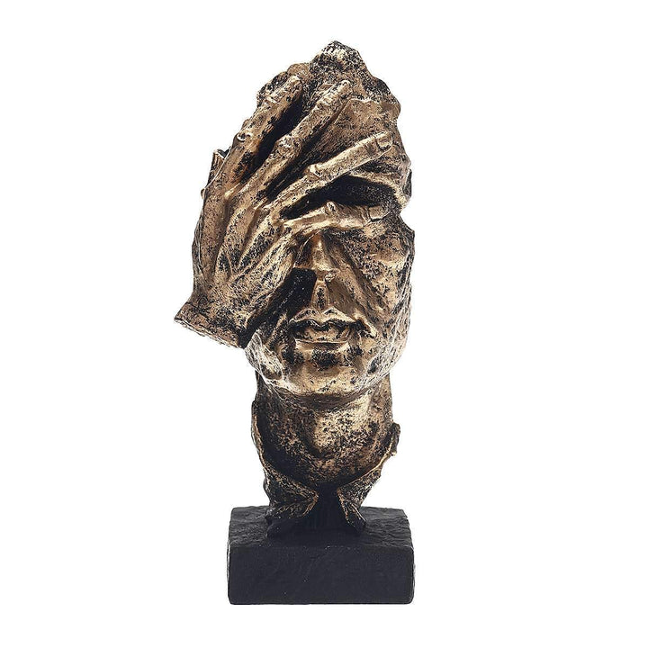 Guldglimt Abstrakt Skulptur – Lysende Elegance