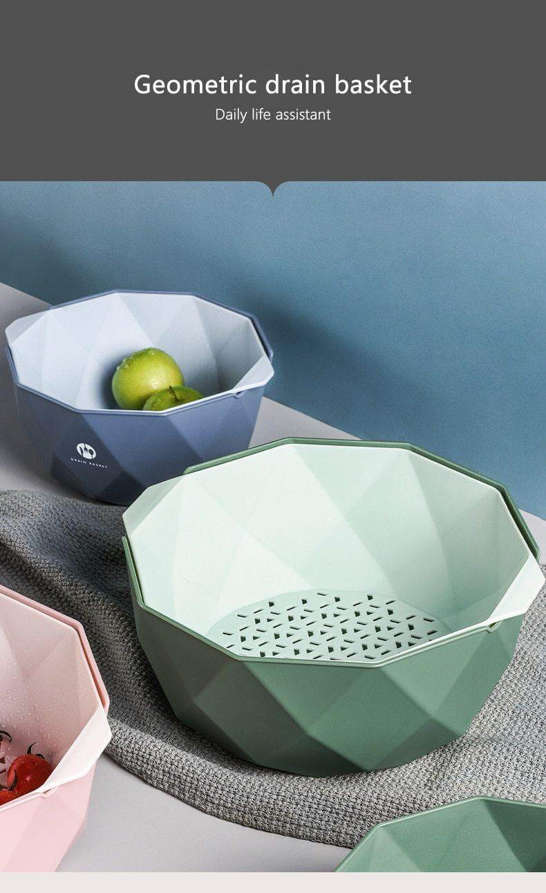 Elegant dubbelt lager dräneringskorg med silskål