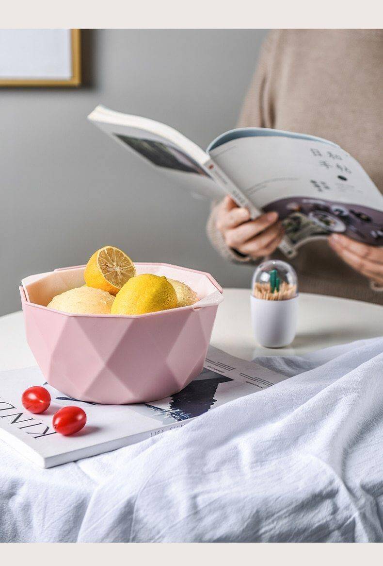 Elegant dubbelt lager dräneringskorg med silskål