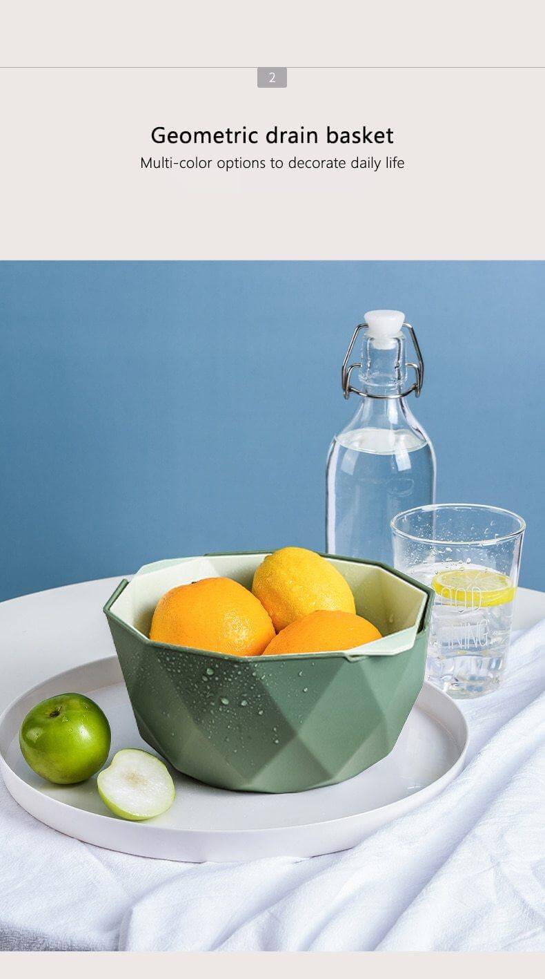 Elegant dubbelt lager dräneringskorg med silskål
