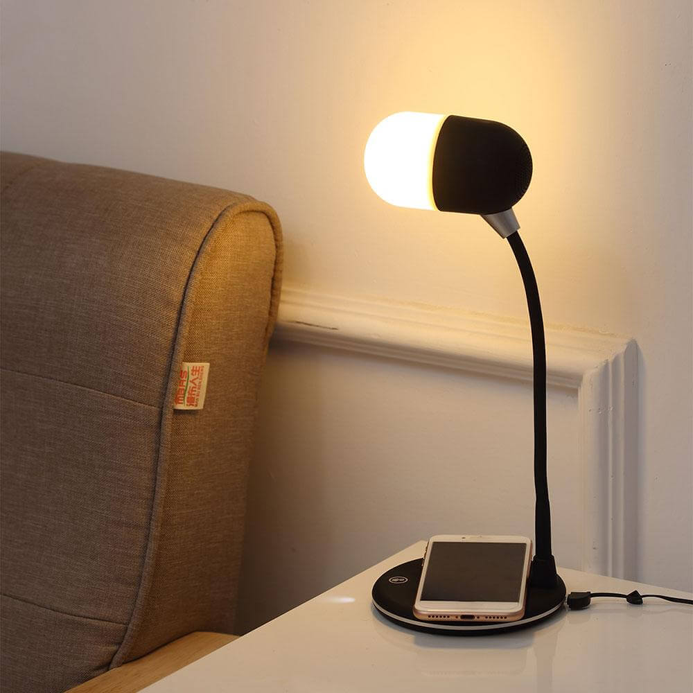 Bluetooth-högtalare Trådlös laddare Bordslampa