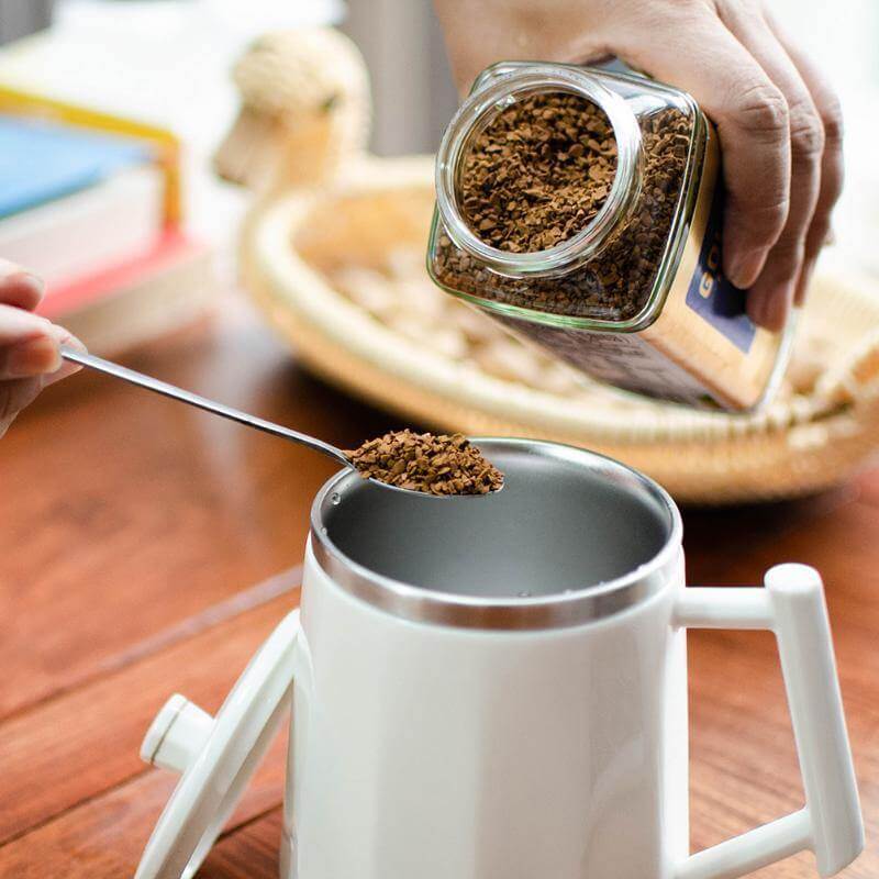 Självblandande kaffekopp i rostfritt stål