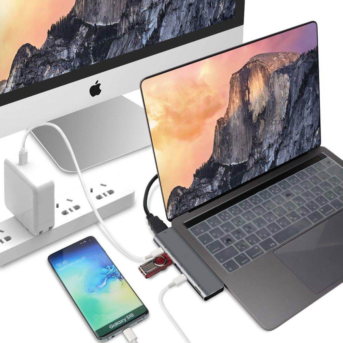 7in1 USB C Hub Adapter til Macbook