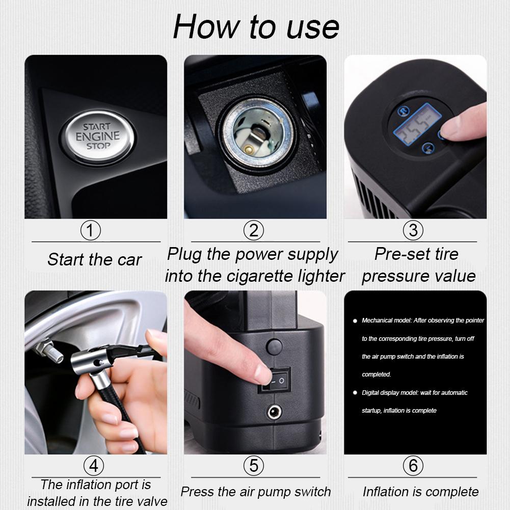 Bil Digital LED Luftkompressor Pumpe