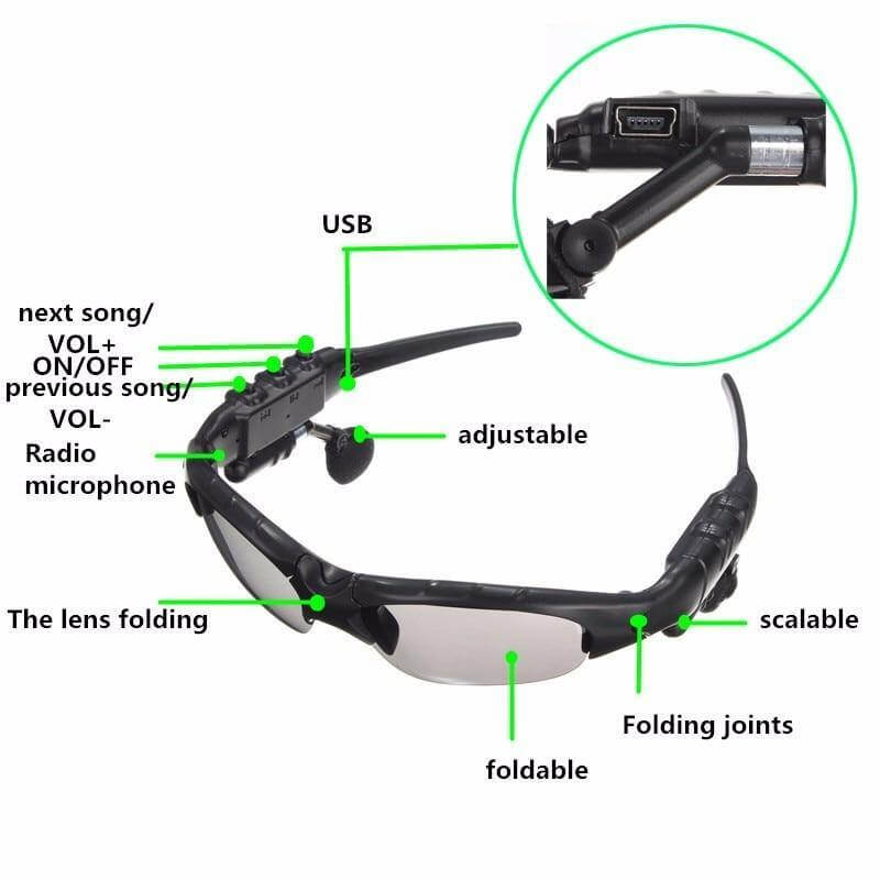 Smart Bluetooth headset køre solbriller