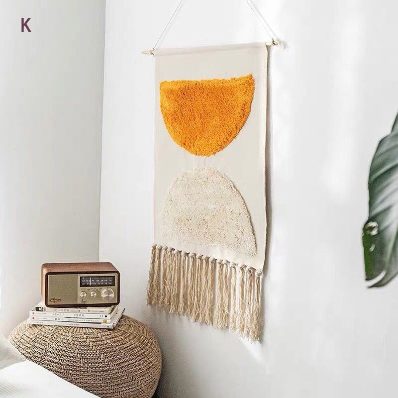 Geometrisk väggdekoration med läckra fransar