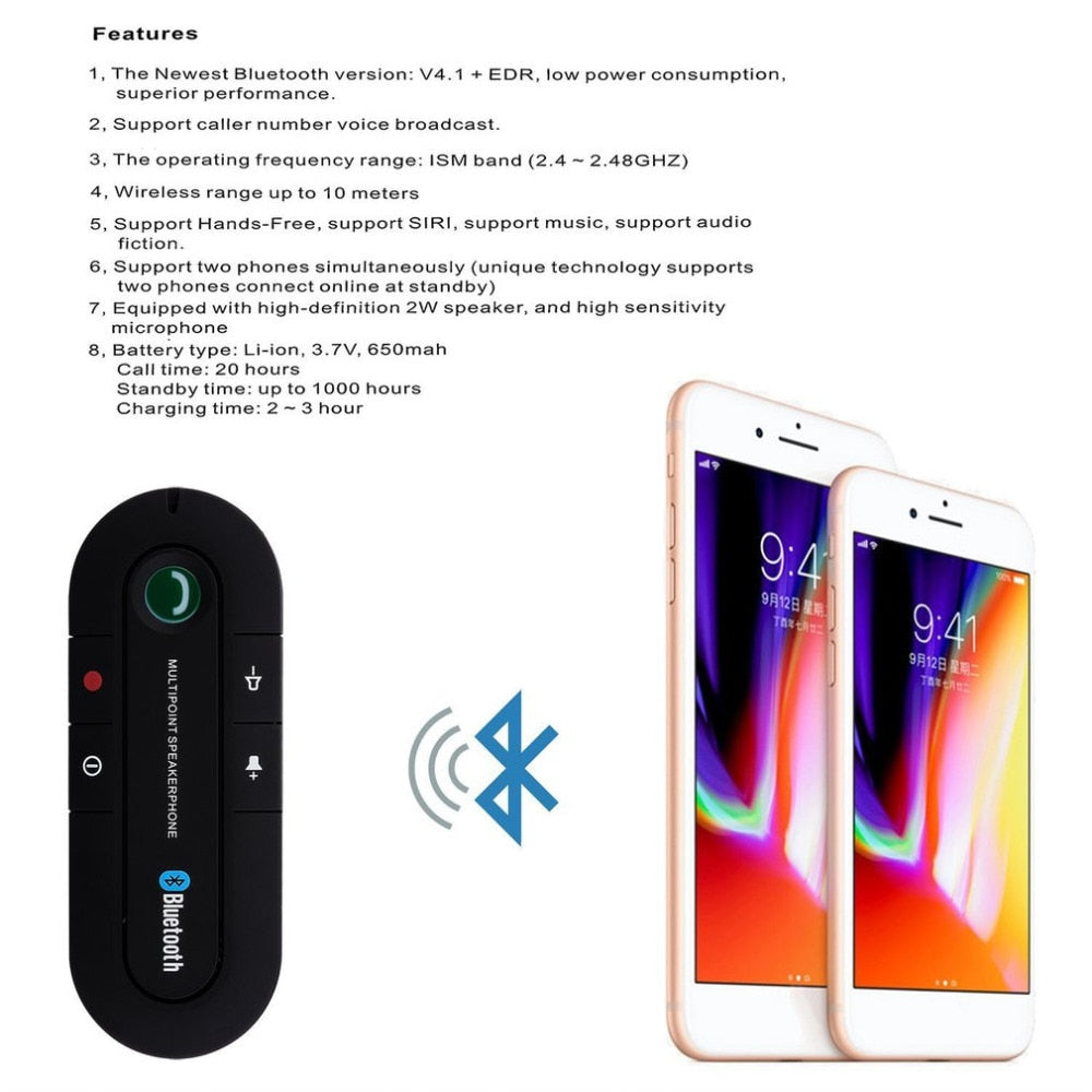 Bluetooth håndfri bil højttalertelefon