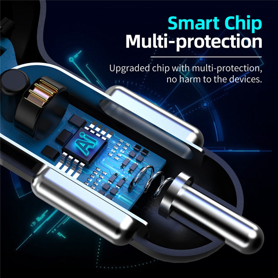 4-Port USB Bil Hurtig Opladning