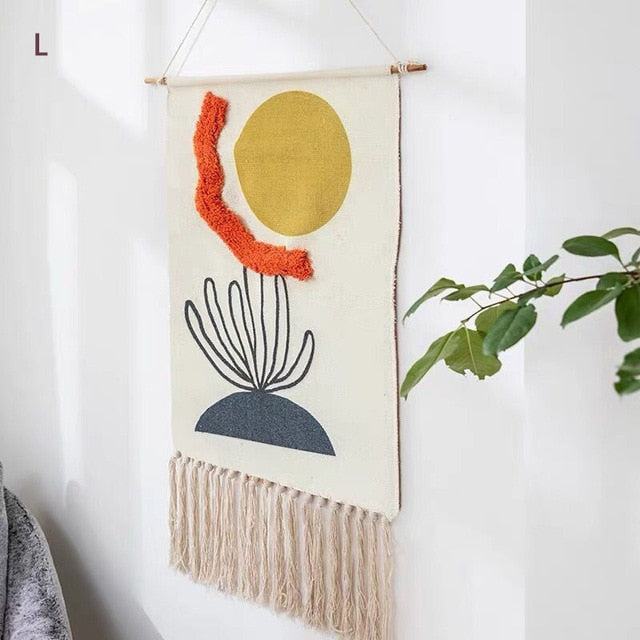 Geometrisk Vägghängd Tuftad Matta