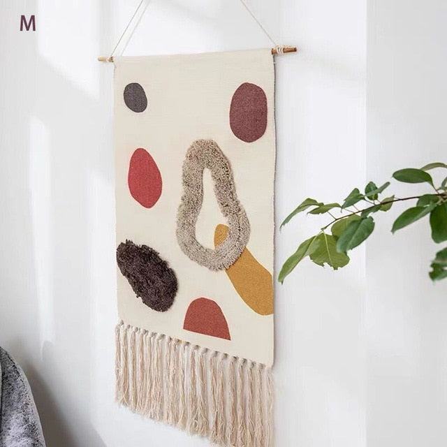 Geometrisk Vägghängd Tuftad Matta