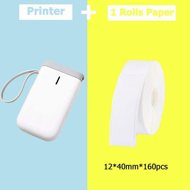 Bärbar Mini Trådlös Etikettfickskrivare