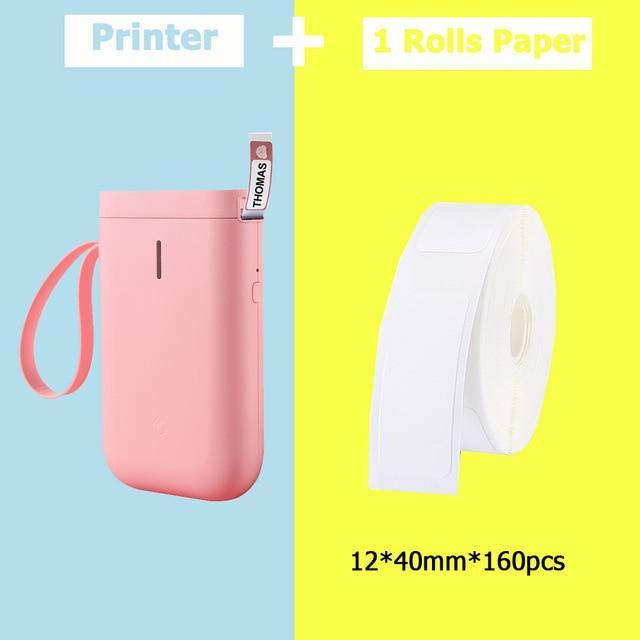 Bärbar Mini Trådlös Etikettfickskrivare