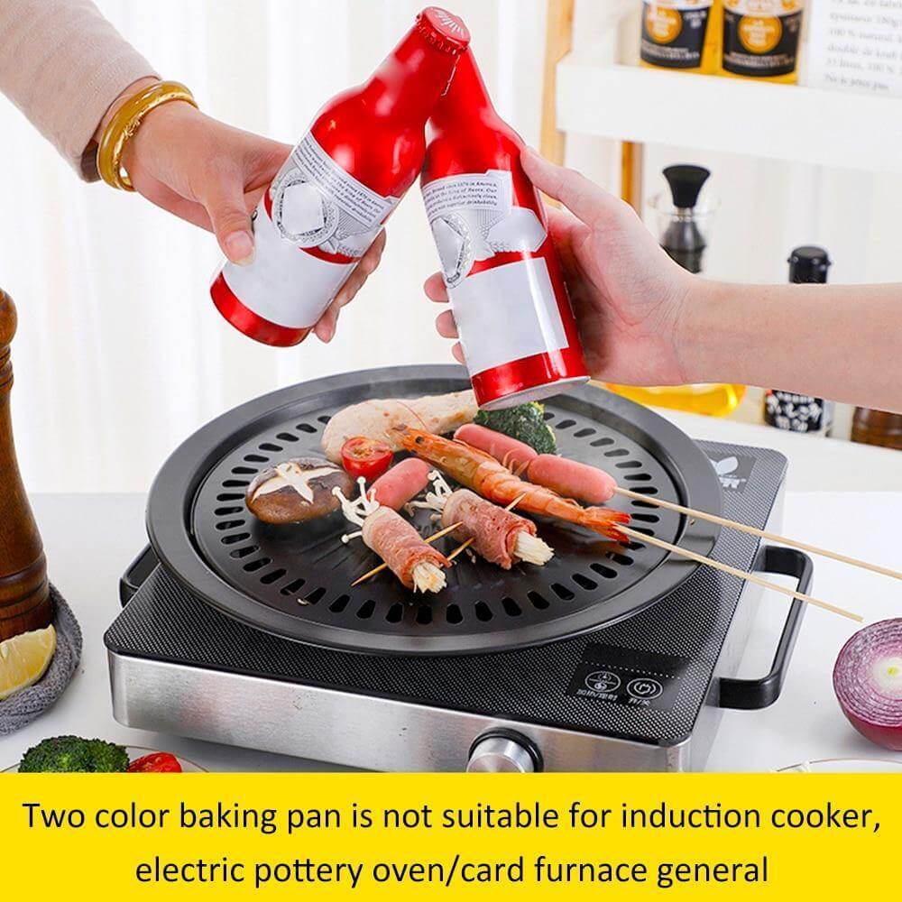 Koreansk bärbar non-stick BBQ grillpanna