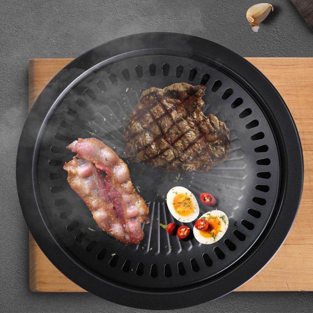 Koreansk bärbar non-stick BBQ grillpanna