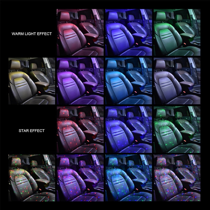 Multi-Color USB Bil Atmosfære RC Lys