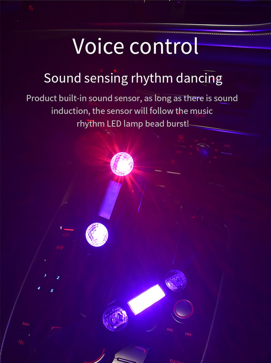 Multi-Color USB Bil Atmosfære RC Lys