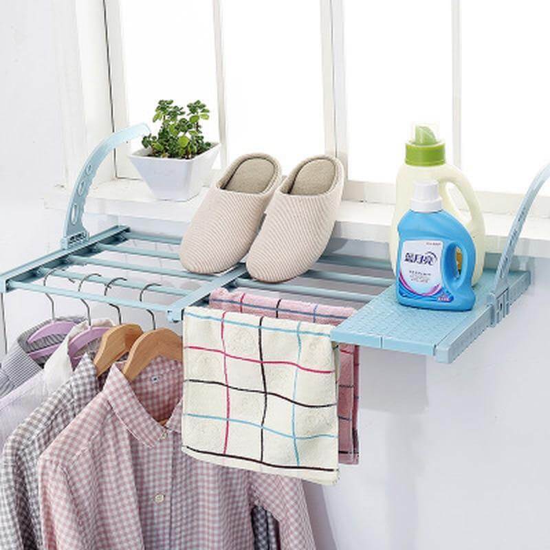 Balkon Foldbar Tøj Hængende Tørrereol Organizer