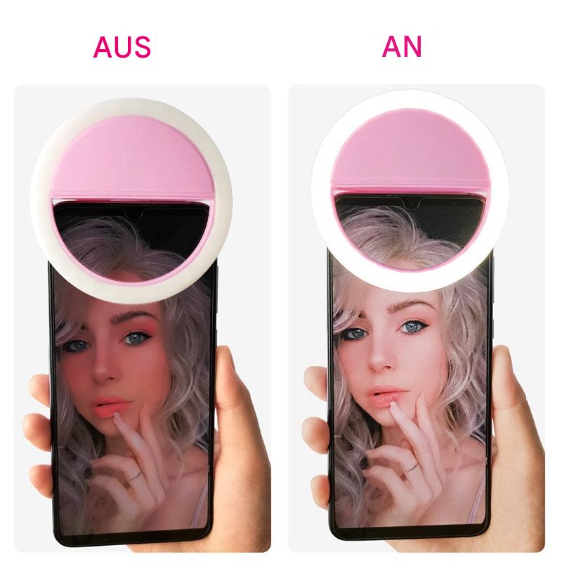Bärbar ringlampa för selfies - GlowSnap