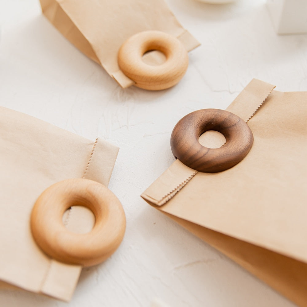6 stk. træ donut tætning clips