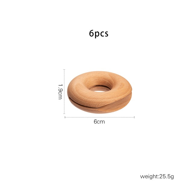 6 stk. træ donut tætning clips
