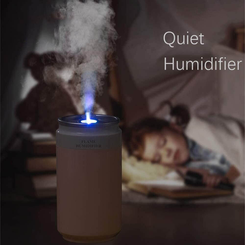 Bærbar ultrasonisk flaske luftfugter med mini lampe