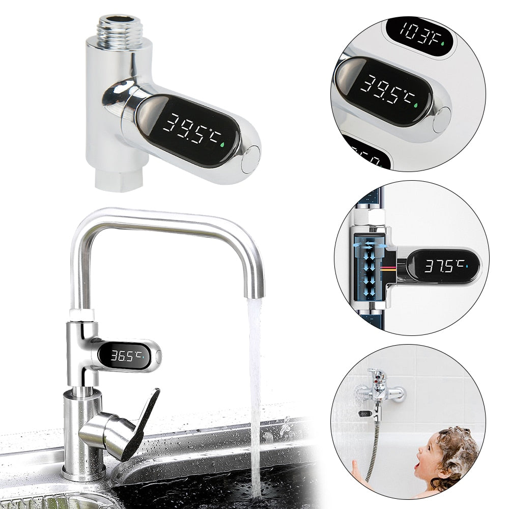 LED-skärm Bad Vattentermometer Kran