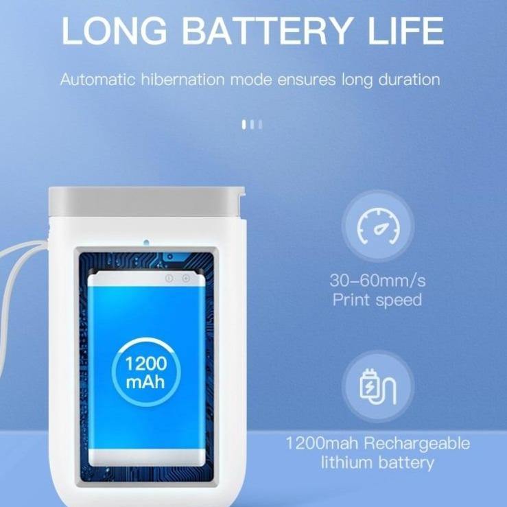 Trådløs bærbar hurtig termisk etiketprinter