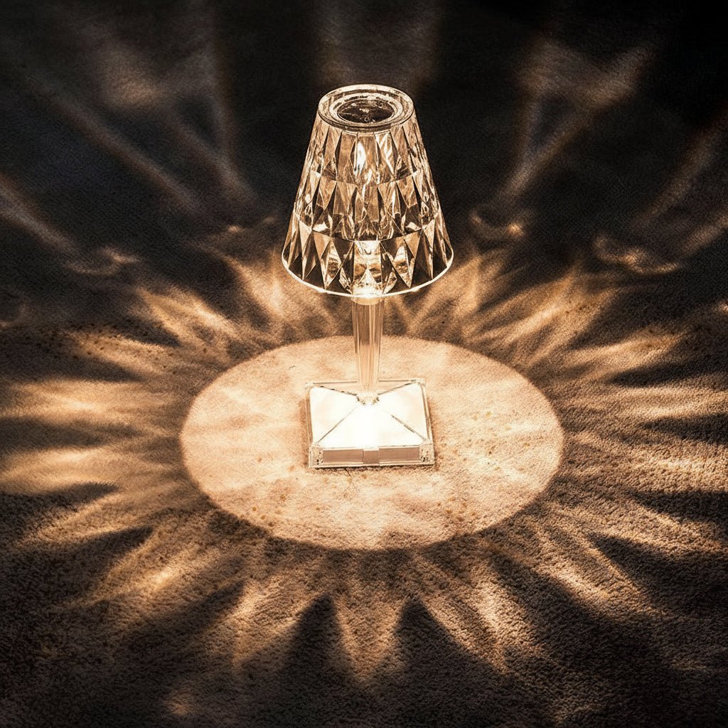 Krystallampe med Berøringsstyring og Genopladelig LED-lys