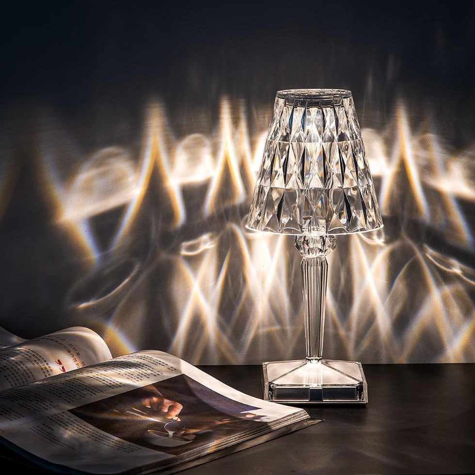 Kristalleffekt Bordslampa med Touch & Justerbart Ljus