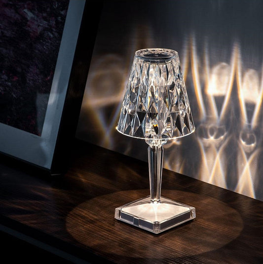 Krystaleffekt Bordlampe med Touch & Justerbart Lys