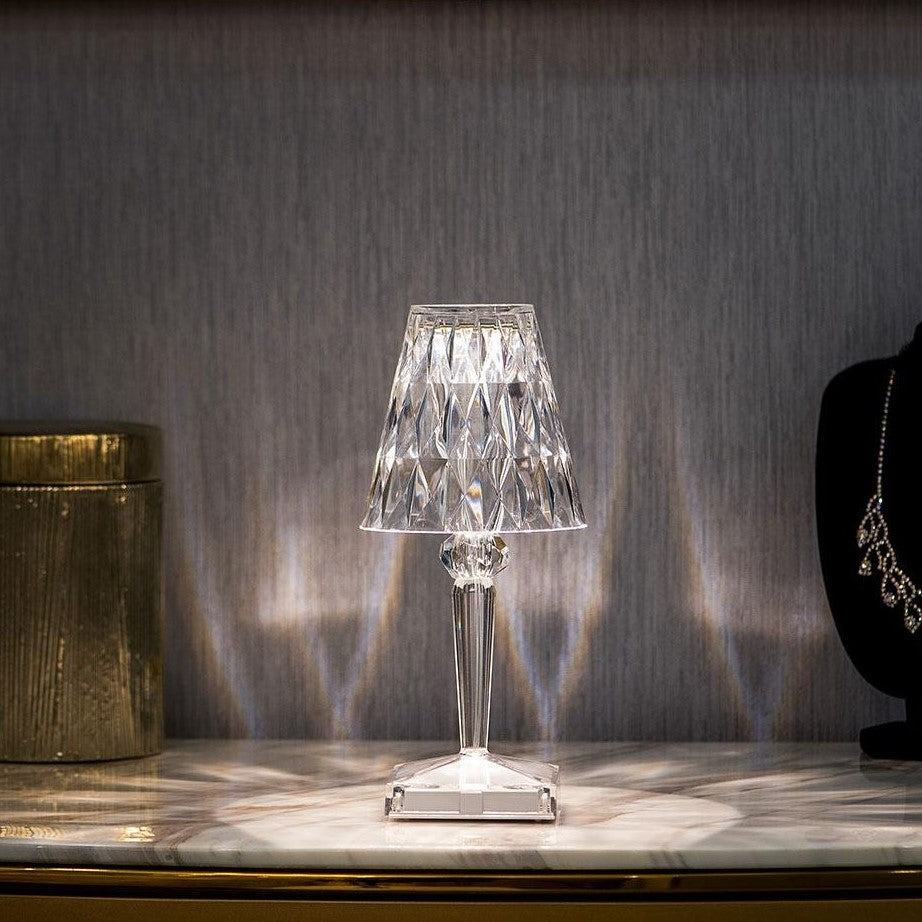 Kristalleffekt Bordslampa med Touch & Justerbart Ljus