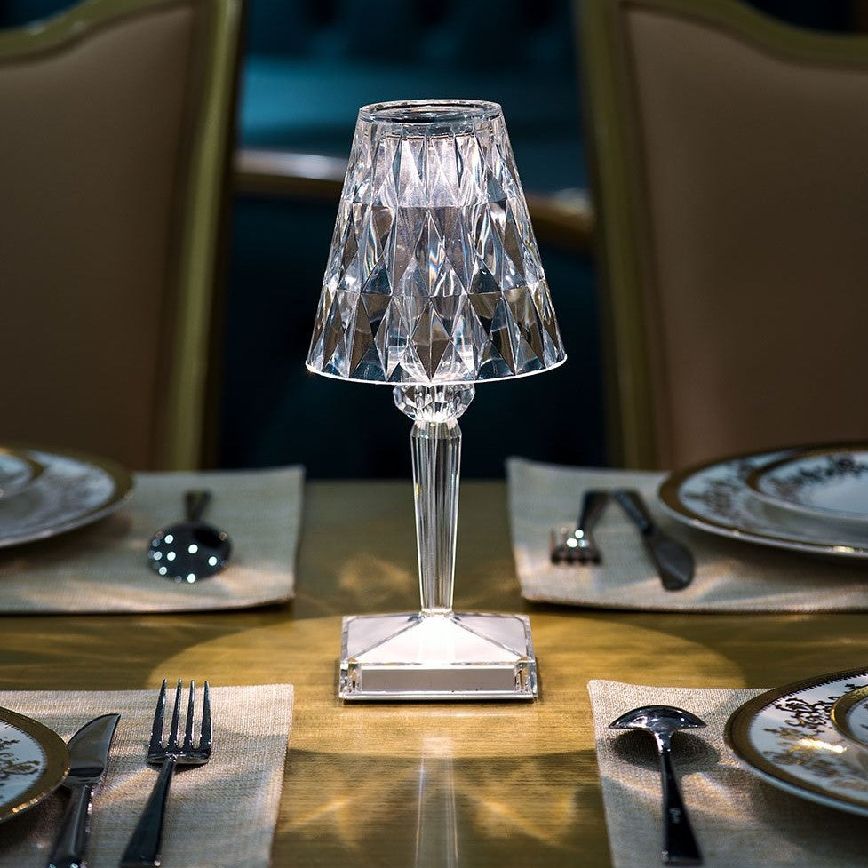 Kristalleffekt Bordslampa med Touch & Justerbart Ljus