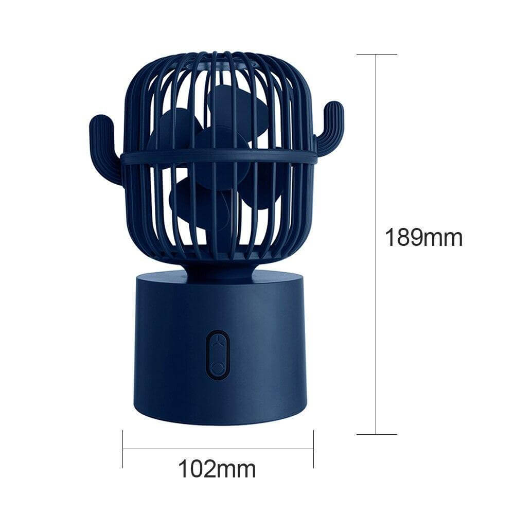 Genopladelig USB Bærbar Mini Kaktus Vifte