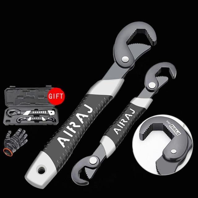 Självspännande universell justerbar skiftnyckel